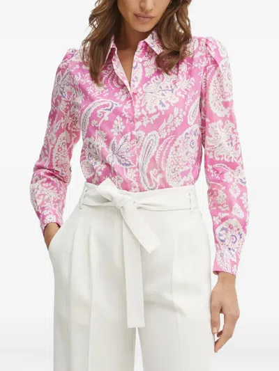 Luisa Spagnoli Paisley-print Puff-sleeve Shirt In Pink