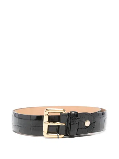 Luisa Spagnoli Patent Leather Belt In Black