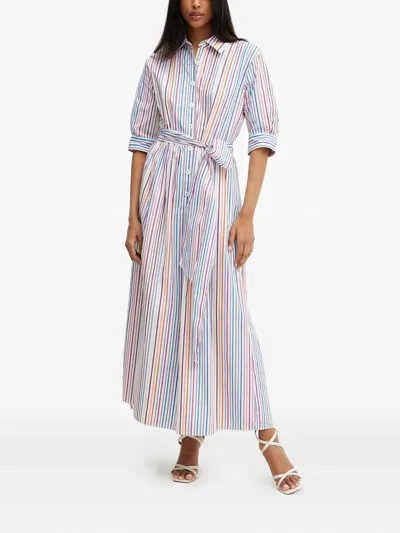 Luisa Spagnoli Piastrella Striped Maxi Shirt Dress In Multi