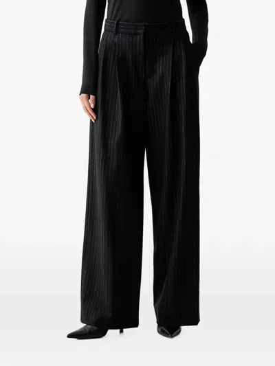 Luisa Spagnoli Pinstripe-pattern Pleated Tailored Trousers In Animal Print