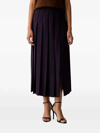 Luisa Spagnoli Pleated Midi Skirt In Purple