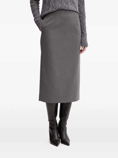 Luisa Spagnoli Pocket Pencil Skirt In Gray