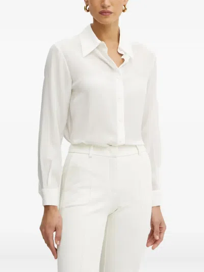 Luisa Spagnoli Point-collar Shirt In White