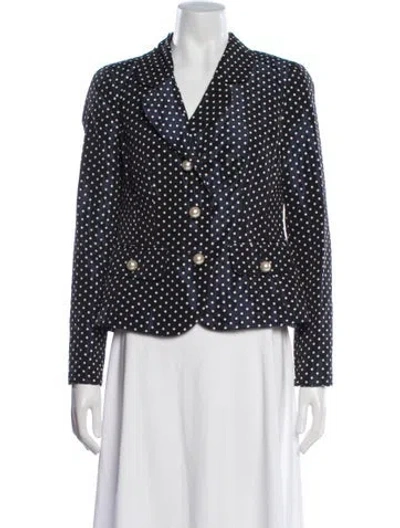 Pre-owned Luisa Spagnoli Polka Dot Print Blazer In Blue