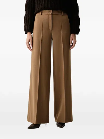 Luisa Spagnoli Pressed-crease Wide-leg Trousers In Black