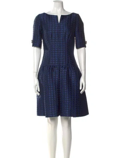 Pre-owned Luisa Spagnoli Printed Knee-length Dress W/ Tags In Blue