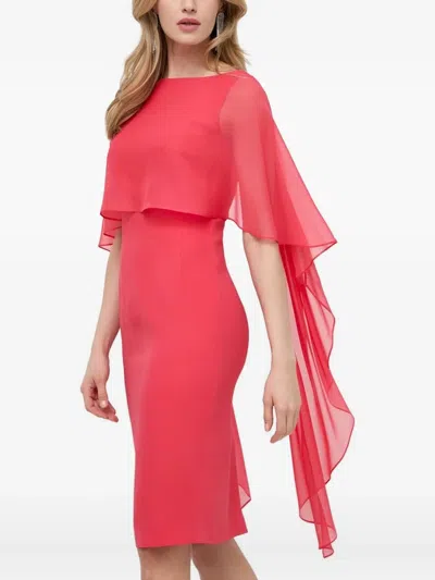 Luisa Spagnoli Prose Cape-sleeve Dress In Pink