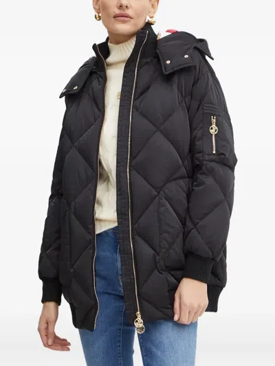 Luisa Spagnoli Quilted Hooded Jacket In Black