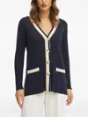 Luisa Spagnoli Ribbed-knit Striped Cardigan In Blue