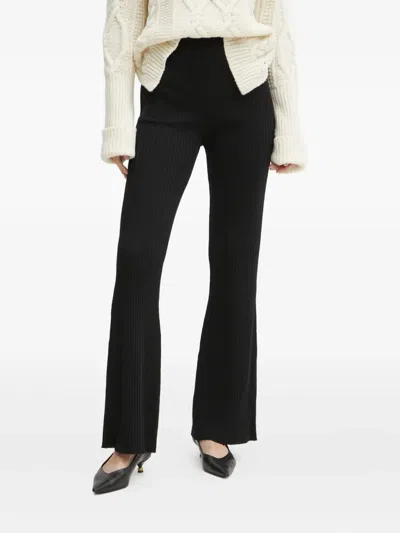 Luisa Spagnoli Ribbed Trousers In Black