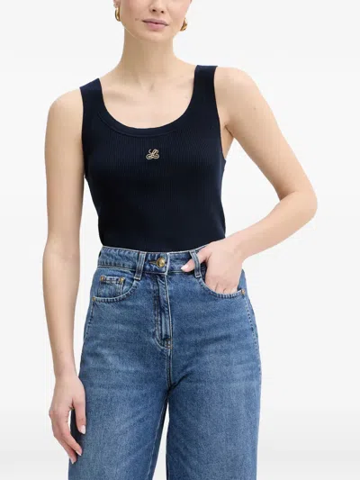 Luisa Spagnoli Ribbed-knit Tank Top In Blue