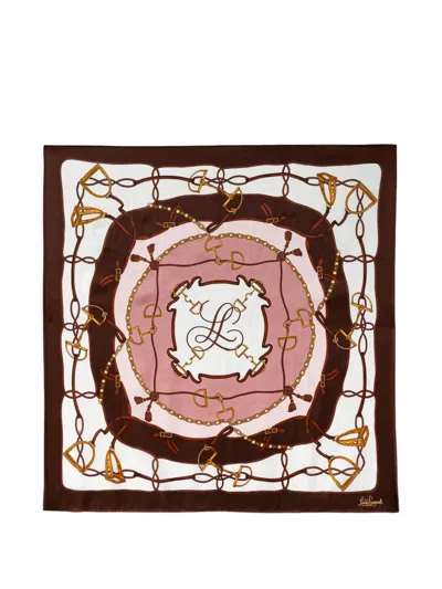 Luisa Spagnoli Roboamo Equestrian-print Square Scarf In Pink