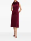 Luisa Spagnoli Roll-neck Pocket Dress In Brown