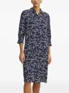 Luisa Spagnoli Rope-print Shirt Mini Dress In Blue