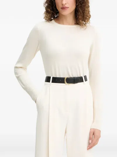 Luisa Spagnoli Round-neck Sweater In White