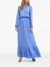 Luisa Spagnoli Ruffled Balloon-sleeve Maxi Dress In Blue