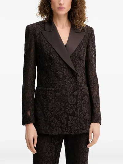 Luisa Spagnoli Salvo Lace Button-fastening Blazer In Brown