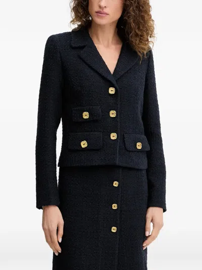 Luisa Spagnoli Saponetta Buttoned Blazer In Blue
