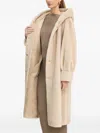 Luisa Spagnoli Savelli Hooded Buttoned Coat In Neutral