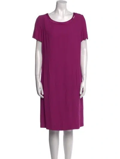 Pre-owned Luisa Spagnoli Scoop Neck Midi Length Dress In Purple