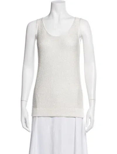Pre-owned Luisa Spagnoli Scoop Neck Sweater In Neutral