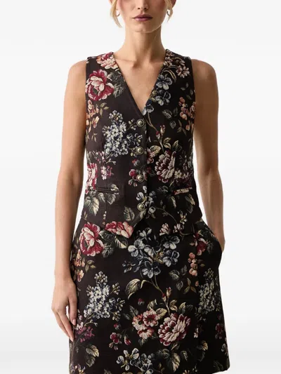 Luisa Spagnoli Semaforo Floral-jacquard Waistcoat In Multi