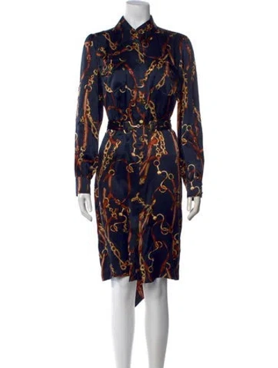 Pre-owned Luisa Spagnoli Silk Knee-length Dress In Blue