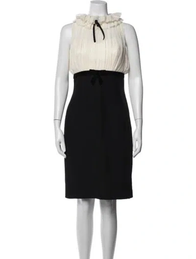 Pre-owned Luisa Spagnoli Silk Knee-length Dress W/ Tags In Black