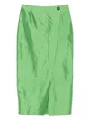 Luisa Spagnoli Silk Pencil Skirt In Green