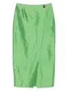 Luisa Spagnoli Silk Pencil Skirt In Green