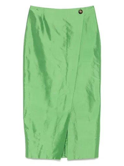 LUISA SPAGNOLI SKIRT IN SILK SHANTUNG