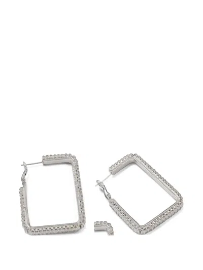 Luisa Spagnoli Square Embellished Earrings In White