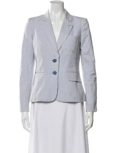 Pre-owned Luisa Spagnoli Striped Blazer In White