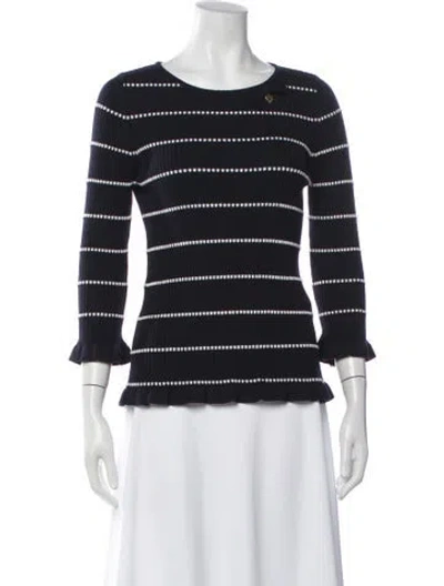 Pre-owned Luisa Spagnoli Striped Crew Neck Sweater In Blue
