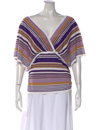 Pre-owned Luisa Spagnoli Striped Long Dress In Purple