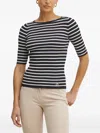 Luisa Spagnoli Striped Ribbed Top In Multi