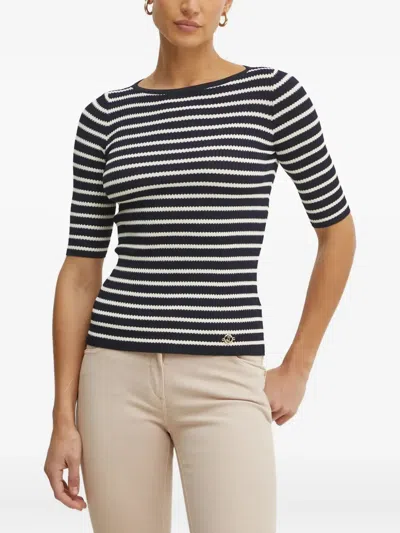 Luisa Spagnoli Striped Ribbed Top In Multi
