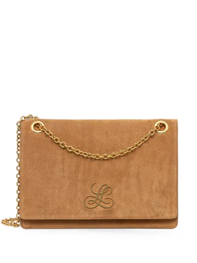 Luisa Spagnoli Suede Shoulder Bag In Brown