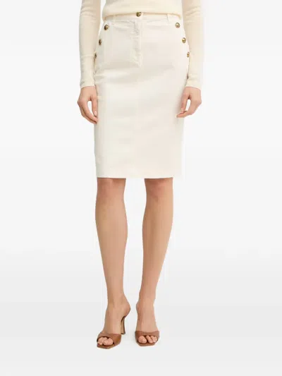 Luisa Spagnoli Targhetta Marinière Denim Skirt In Neutral