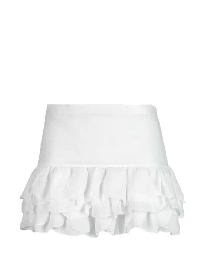 Luisa Spagnoli Tesa Tiered Ruffled-hem Mini Skirt In White