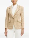 Luisa Spagnoli Tweed Frayed-edge Jacket In Neutral