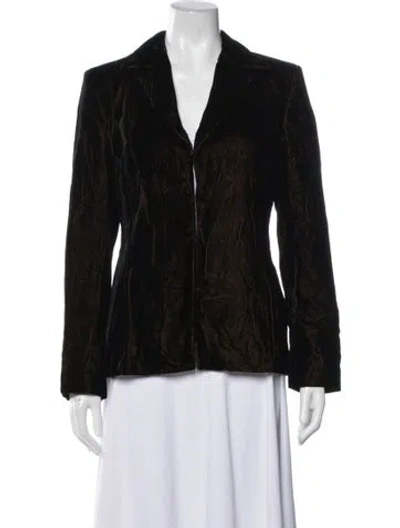 Pre-owned Luisa Spagnoli Tweed Pattern Blazer In Black