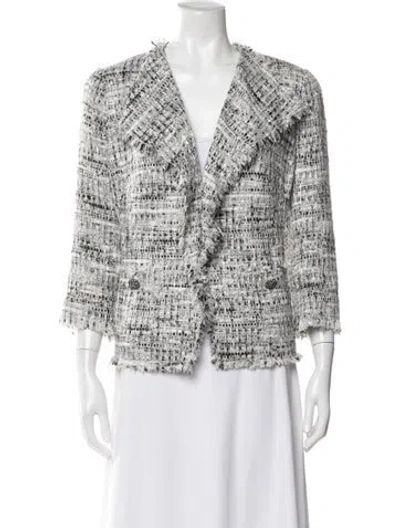 Pre-owned Luisa Spagnoli Tweed Pattern Blazer In Gray