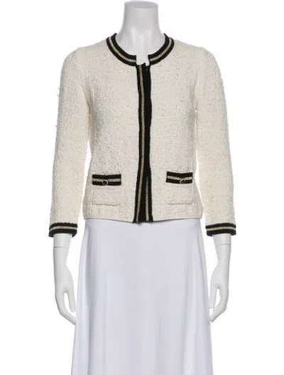 Pre-owned Luisa Spagnoli Tweed Pattern Evening Jacket In Neutral