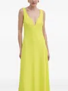 Luisa Spagnoli V-neckline Maxi Dress In Yellow