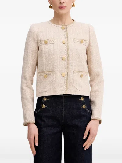 Luisa Spagnoli Vasari Bouclé Button-up Jacket In Neutral