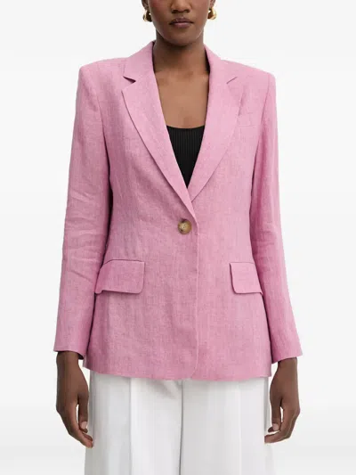 Luisa Spagnoli Vetrate Single-breasted Notched-lapels Blazer In Pink