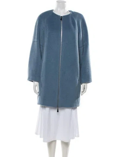 Pre-owned Luisa Spagnoli Virgin Wool Coat In Blue