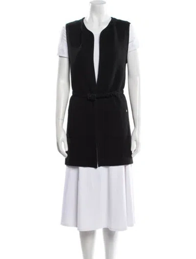 Pre-owned Luisa Spagnoli Virgin Wool Crew Neck Sweater In Black