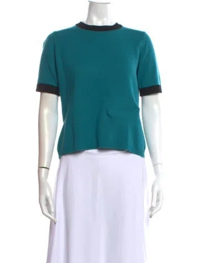 Pre-owned Luisa Spagnoli Virgin Wool Crew Neck Sweater In Blue